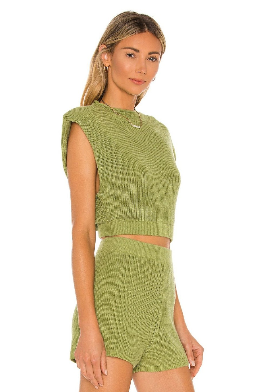 Tops * | L'Academie Maja Sleeveless Sweater Green