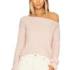 Tops * | Lovers And Friends Lovers + Friends Alayah Off Shoulder Sweater Soft Pink