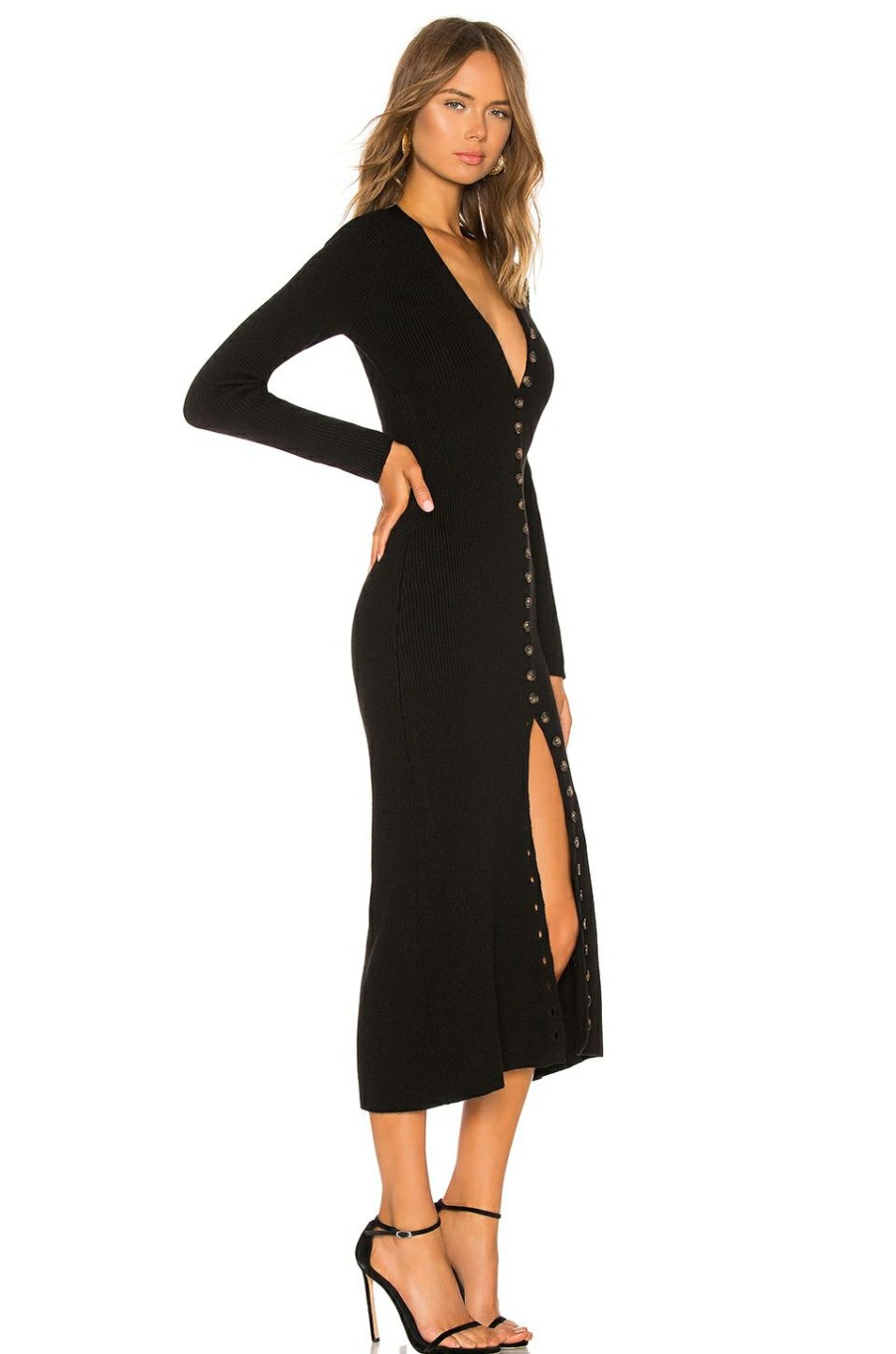 By Style * | Lpa Kavala Sweater Dress Black