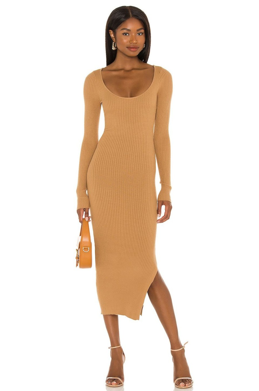 By Style * | L'Academie Nessa Sweater Dress Tan